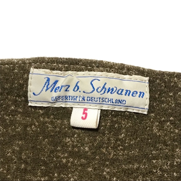 Merz B. Schwanen Wool/Cotton 1/4 Button Up Long Sleeve Olive Size 5 (Medium) - Picture 5 of 7